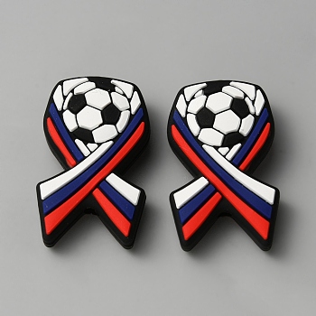 Silicone Beads, Football, 29x17.5x8mm, Hole: 2.5mm