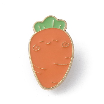 Cute Carrot Enamel Pins, Zinc Alloy Brooches for Backpack Clothes, Coral, 34x20.5mm