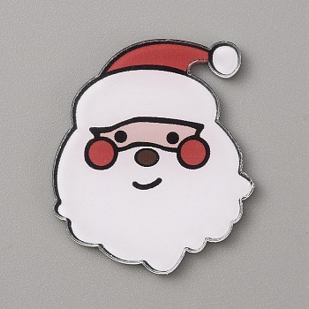 Christmas Acrylic Cabochons, for Brooch Making, Santa Claus, 34.5x30x2mm