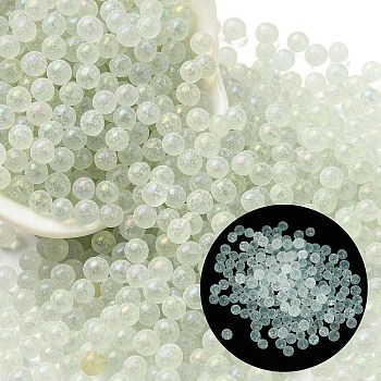 Luminous Glow in the Dark Transparent Glass Round Beads, No Hole/Undrilled, Beige, 5mm, about 2800Pcs/bag