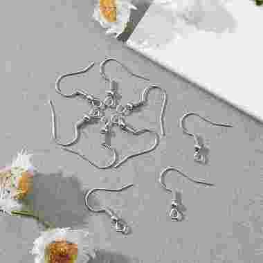 Platinum Color Iron Earring Hooks(X-E135-NF)-4