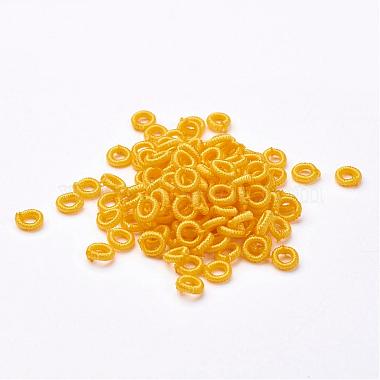 6mm Gold Ring Polyester Beads