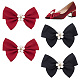 Elite 2 Pairs 2 Colors Cloth Bowknot Bridal Shoe Decoration with Plastic Imitation Pearl(AJEW-PH0018-04)-1