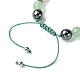 Armband aus natürlichen grünen Aventurin- und Topas-Jade- und Messingherzen mit geflochtenen Perlen(BJEW-JB09703-02)-3