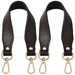 2Pcs PU Leather Bag Handles, with Alloy Lobster Clasps, for Bag Straps Replacement Accessories, Light Gold, Coconut Brown, 36.5x3x0.35cm(DIY-CL0002-66B)