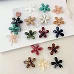 Opaque Acrylic Beads, Flower, Two Tone, Faceted, Mixed Color, 36.4x39x15.2mm, Hole: 3.8mm, about 86pcs/500g(OACR-N138-48)