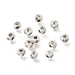 Tibetan Style Alloy Beads, Polygon, Antique Silver, 3x3.5x3.5mm, Hole: 1.4mm, about 5882pcs/1000g(AL-CBA3B63-14AS)