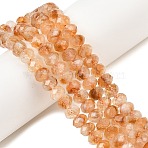 Heated Natural Citrine Beads Strands, Rondelle, Faceted, 8~8.5x5~6mm, Hole: 1mm, about 68~76pcs/strand, 14.96~15.35''(38~39cm)(G-C259-A19-5x8mm)