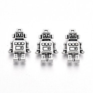 Tibetan Style Alloy Pendants, Lead Free & Cadmium Free, Robot, Antique Silver, 18x11.5x4mm, Hole: 1mm(X-TIBE-S323-083AS-RS)