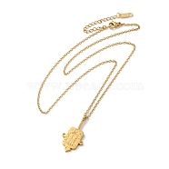 304 Stainless Steel Pandant Necklace for Men Women, Golden, Star, 20.20 inch(51.3cm)(NJEW-O126-02G-01)