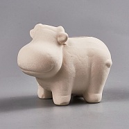 Gypsum Creative Gift, Children DIY Painted Money Box White Embryo, Hippo, Antique White, 9.9x5.9x7.85cm(DIY-WH0093-02)