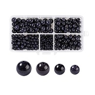 340Pcs 4 Sizes Synthetic Blue Goldstone Beads Strands, Round, 4mm/6mm/8mm/10mm, Hole: 0.8~1mm, about 91pcs/strand, 15 inch(38.1cm)(G-LS0001-14)