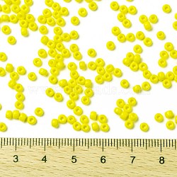 MIYUKI Round Rocailles Beads, Japanese Seed Beads, 8/0, (RR404) Opaque Yellow, 8/0, 3mm, Hole: 1mm, about 422~455pcs/10g(X-SEED-G008-RR0404)