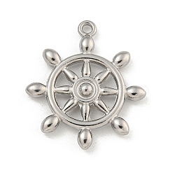 Non-Tarnish 304 Stainless Steel Pendants, Helm Charm, Stainless Steel Color, 24x21x3.5mm, Hole: 1.5mm(STAS-I307-552P)