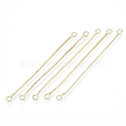 Brass Box Chain Tassel Links, Golden, 50x3x1mm, Hole: 1.4mm(KK-R129-05G)