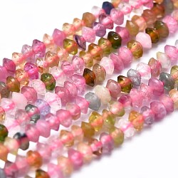 Natural Tourmaline Beads Strands, Faceted, Bicone, 2x1mm, Hole: 0.5mm, about 390pcs/Strand, 15.35 inch(39cm)(G-F686-13B-01)
