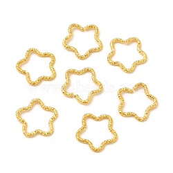 50Pcs Iron Linking Rings, Textured Open Rings, Golden, Star, 16x16.5x1.5mm, Inner Diameter: 12x14mm(IFIN-E017-02D-G)