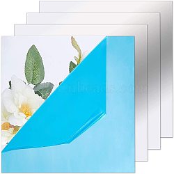 PET Plastic Mirror Wall Stickers, with Adhesive Back, for Home Living Room Bedroom Decoration, Square, Blue, 25x25x0.02cm, 9pcs/set(AJEW-WH0018-69)