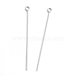 304 Stainless Steel Eye Pin, Stainless Steel Color, 48mm, Hole: 2mm, Pin: 0.7mm(STAS-D448-A-016P)