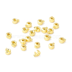 Brass Crimp Beads, Long-Lasting Plated, Column, Real 18K Gold Plated, 0.4x0.3x0.2cm, Hole: 1mm(KK-E280-01G)