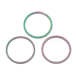 Ion Plating(IP) 304 Stainless Steel Linking Ring, Nickel Free, Round Ring, Rainbow Color, 20x0.8mm(STAS-S079-13-B04-M-NF)