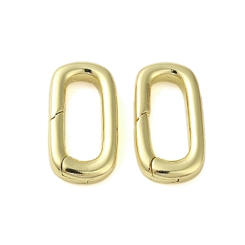 Brass Spring Gate Rings, Oval, Golden, 18x9.5x3mm