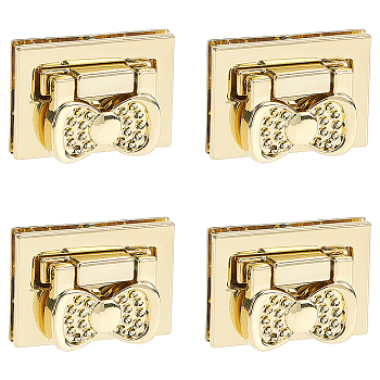 WADORN Zinc Alloy Bag Twist Lock Clasps, Handbags Turn Lock, Butterfly, for DIY Bag Purse Hardware Accessories, Light Gold, 2.4x3.35x0.5cm, Hole: 25.5x6.5mm, 4sets