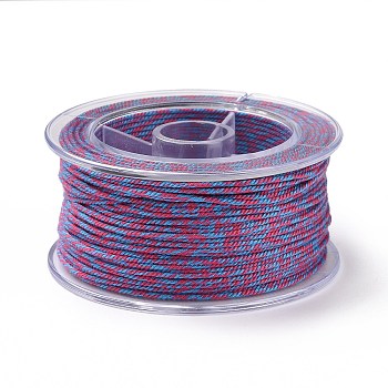 Macrame Cotton Cord, Braided Rope, with Plastic Reel, for Wall Hanging, Crafts, Gift Wrapping, Hot Pink, 1.2mm, about 26.25 Yards(24m)/Roll