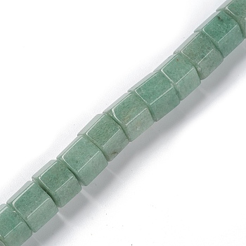 Natural Green Aventurine Beads Strands, Polygon, 14x14x10.5mm, Hole: 1mm, about 20~21pcs/strand, 8.07~8.46 inch(20.5~21.5cm)