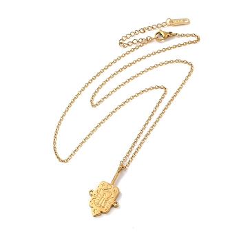 304 Stainless Steel Pandant Necklace for Men Women, Golden, Star, 20.20 inch(51.3cm)