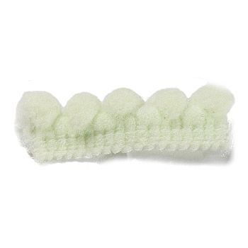 Nylon Pom Pom Ball Lace Ribbon, Aquamarine, 3/8 inch(11mm)