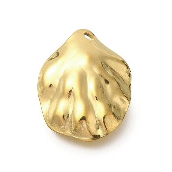 304 Stainless Steel Pendants, Golden, Shell Shape, 20x15x3mm, Hole: 1.4mm