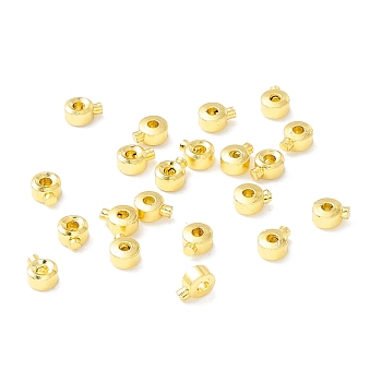 Brass Crimp Beads, Long-Lasting Plated, Column, Real 18K Gold Plated, 0.4x0.3x0.2cm, Hole: 1mm