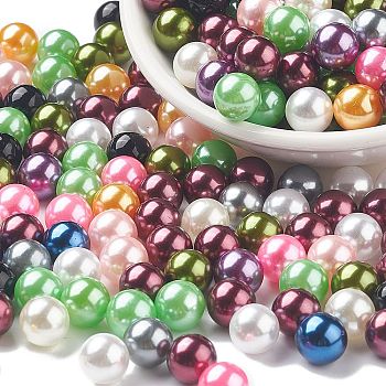 ABS Plastic Beads, Imitation Pearl, No Hole, Round, Mixed Color, 8mm; about 2000pcs/bag
