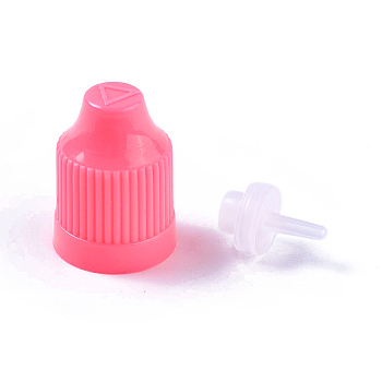 Plastic Bottle Caps, with Teardrop Head, Hot Pink, 27x20mm and 17x11.5mm