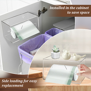 Transparent Plastic Wall Mounted Garbage Bag Storage Box(CON-WH0085-84)-7