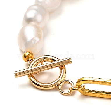 Natural Baroque Pearl Keshi Pearl Beaded Bracelets(BJEW-JB05317)-4