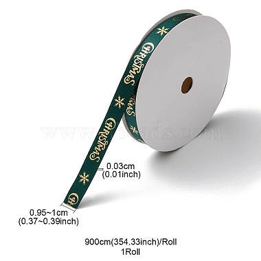 Flat Christmas Theme Polyester Satin Ribbon(OCOR-YWC0001-01B-03)-4