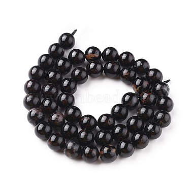Natural Black Tourmaline Beads Strands(X-G-F666-05-8mm)-2