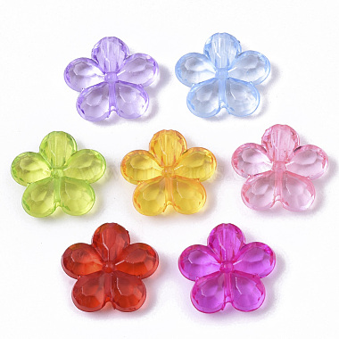 14mm Mixed Color Flower Acrylic Beads