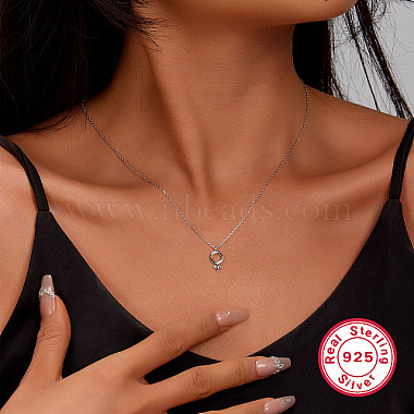925 Sterling Silver Feminine Symbol Pendant Necklaces for Women(UZ9324)-4