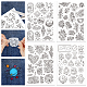 4 Sheets 11.6x8.2 Inch Stick and Stitch Embroidery Patterns(DIY-WH0455-025)-1