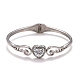 Crystal Rhinestone Double Wing with Heart Cuff Bangle(STAS-D165-04P)-2