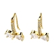 Bowknot Shape Rack Plating Brass Micro Pave Cubic Zirconia Earrings Hooks(KK-E084-44G)-1