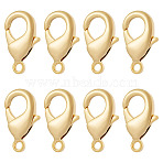 8Pcs Brass Lobster Claw Clasps, for Jewelry Making, Real 18K Gold Plated, 19.5x11.5x4mm, Hole: 2.3mm(KK-TA0002-70)
