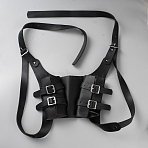 PU Leather Sword Holster Sword Back Sheath for Medieval Renaissance Cosplay Props, Black, 330x330x3mm(AJEW-WH20006-72B-01)