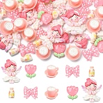 50Pcs 5 Styles Opaque Resin Cabochons, Mixed Shapes, Mixed Color, 13.5~34.5x8~28x5~19.5mm, 10pcs/style(CRES-YW0002-67)
