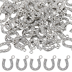 120Pcs Tibetan Style Alloy Pendants, Horseshoe, Antique Silver, 14x12x2mm, Hole: 1.5mm(FIND-DC0006-01B)