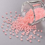 11/0 FGB Grade A Transparent Glass Seed Beads, Inside Color, Luster Plated, Round, Light Salmon, 2.3x1.5mm, Hole: 1mm, about 5300pcs/50g(X-SEED-N001-F-233)