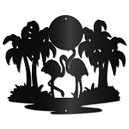 Iron Wall Signs, Metal Art Wall Decoration, Coconut Tree, for Living Room, Home, Office, Garden, Kitchen, Hotel, Balcony, Matte Gunmetal Color, 240x300x1mm(AJEW-WH0286-034)